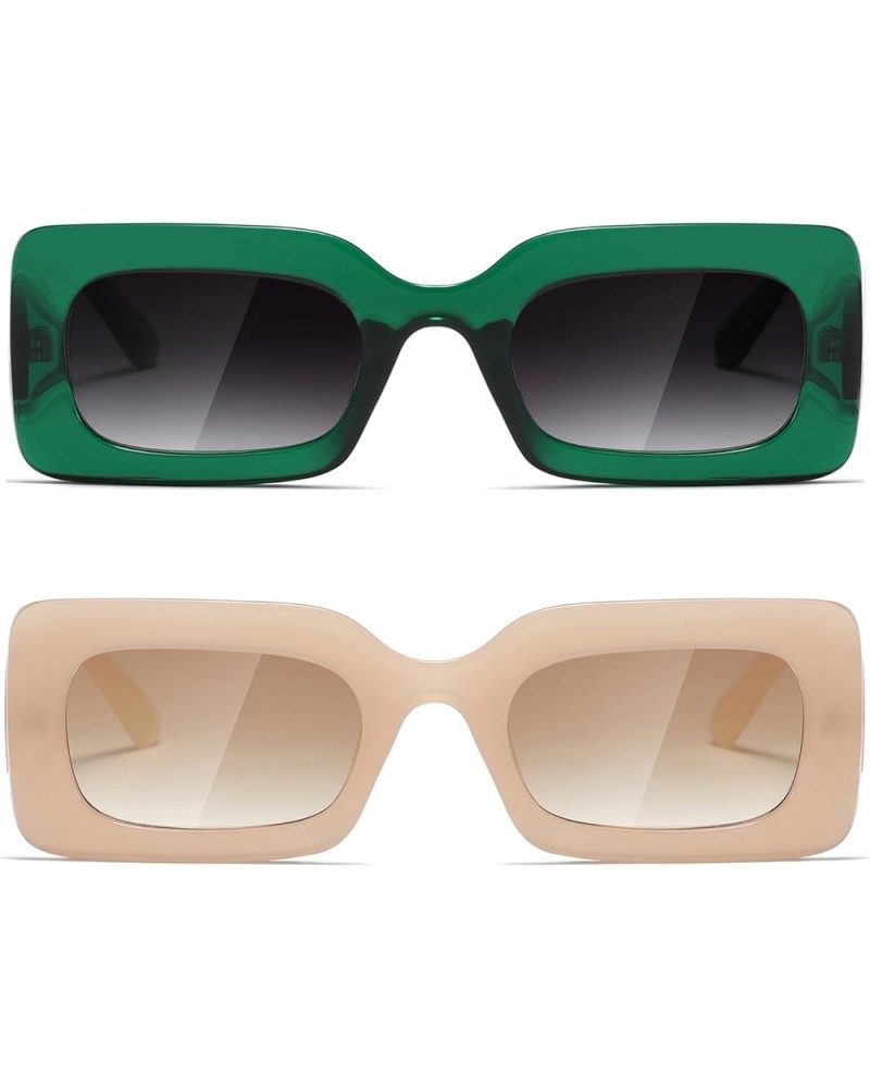 Sunglasses womens trendy Men Square Multicolor Shades Soft Jade+christmas Green $9.45 Square