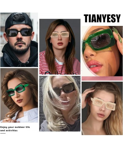 Sunglasses womens trendy Men Square Multicolor Shades Soft Jade+christmas Green $9.45 Square