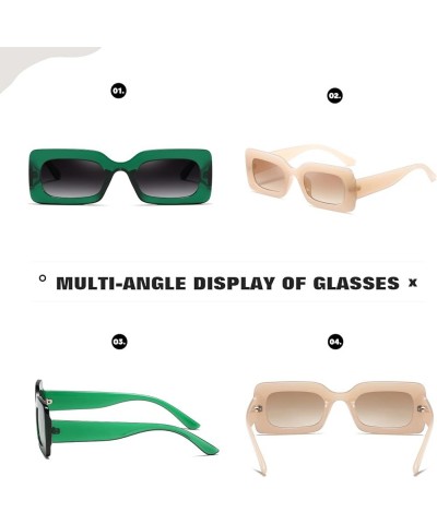 Sunglasses womens trendy Men Square Multicolor Shades Soft Jade+christmas Green $9.45 Square