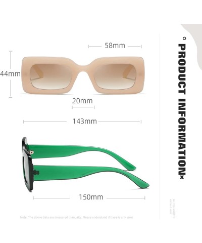 Sunglasses womens trendy Men Square Multicolor Shades Soft Jade+christmas Green $9.45 Square