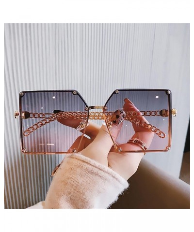 Fashion Women Square Large Frame Outdoor Vacation Sunglasses (Color : B, Size : 1) 1 F $19.70 Designer