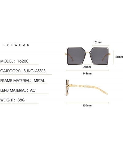 Fashion Women Square Large Frame Outdoor Vacation Sunglasses (Color : B, Size : 1) 1 F $19.70 Designer