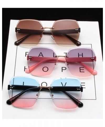 Fashionable Rimless Women Sunglasses (Color : F, Size : 1) 1 B $14.08 Rimless