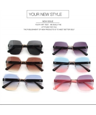 Fashionable Rimless Women Sunglasses (Color : F, Size : 1) 1 B $14.08 Rimless