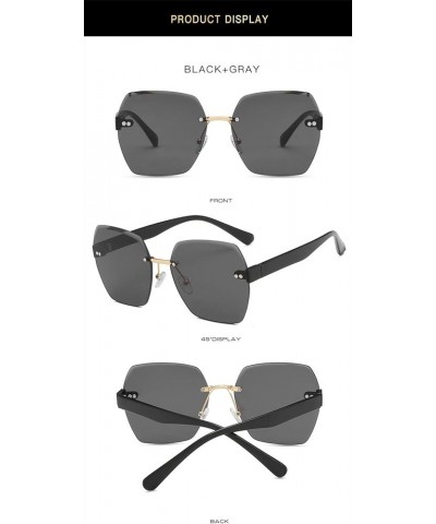 Fashionable Rimless Women Sunglasses (Color : F, Size : 1) 1 B $14.08 Rimless