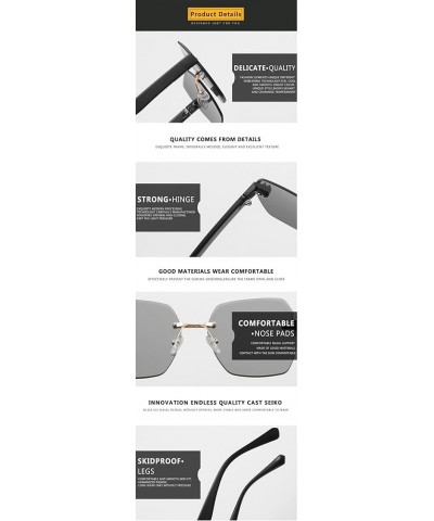 Fashionable Rimless Women Sunglasses (Color : F, Size : 1) 1 B $14.08 Rimless