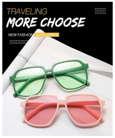 Retro Large Frame Men and Women Sunglasses Fashion Simple Square Sunglasses Sunglasses (Color : 7, Size : One Size) One Size ...