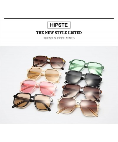 Retro Large Frame Men and Women Sunglasses Fashion Simple Square Sunglasses Sunglasses (Color : 7, Size : One Size) One Size ...