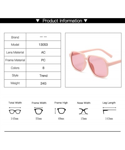 Retro Large Frame Men and Women Sunglasses Fashion Simple Square Sunglasses Sunglasses (Color : 7, Size : One Size) One Size ...