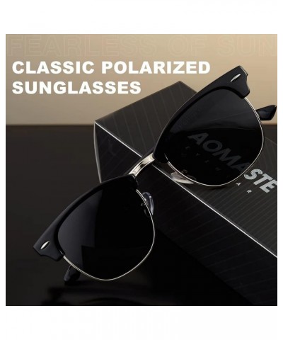 Sunglasses Men/Mens Polarized Sunglasses for Men Women,Classic Semi-Rimless Sun Glasses Grey $7.01 Designer