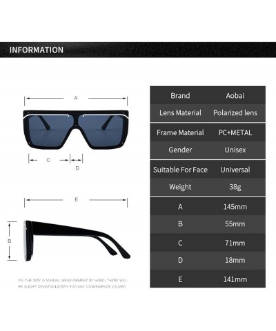 Big Square Sunglasses Outdoor Street Shooting Internet Celebrity Live Streaming Vacation Sunshade Glasses (Color : F, Size : ...