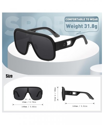 Sunglasses Polarized UV Protection with Flexible Lightweight Frame Oversize Shield Sunglasses for Men Women Black $11.05 Aviator