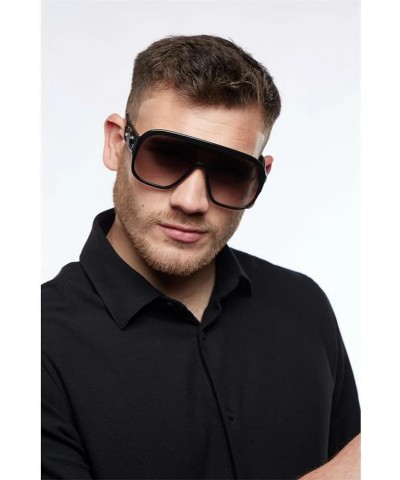 Sunglasses Polarized UV Protection with Flexible Lightweight Frame Oversize Shield Sunglasses for Men Women Black $11.05 Aviator