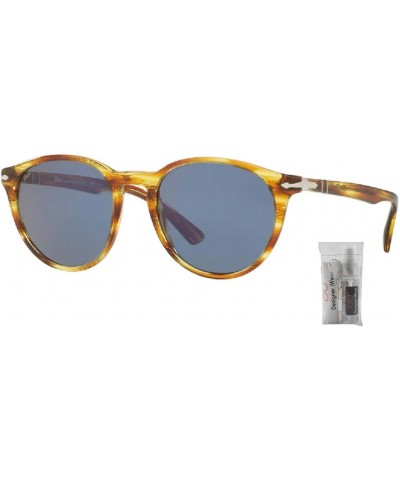 PO3152S 904356 52MM Striped Brown & Yellow/Light Blue Phantos Sunglasses for Men + BUNDLE with Designer iWear Eyewear Kit $11...