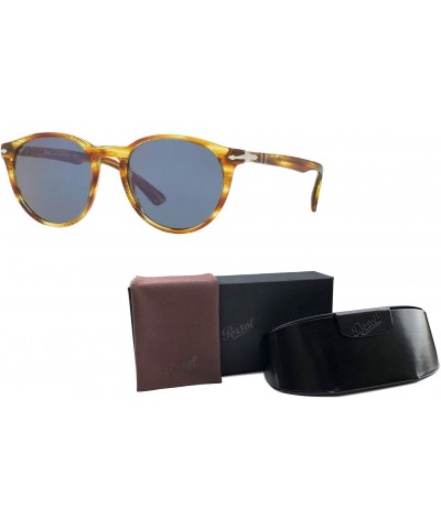 PO3152S 904356 52MM Striped Brown & Yellow/Light Blue Phantos Sunglasses for Men + BUNDLE with Designer iWear Eyewear Kit $11...