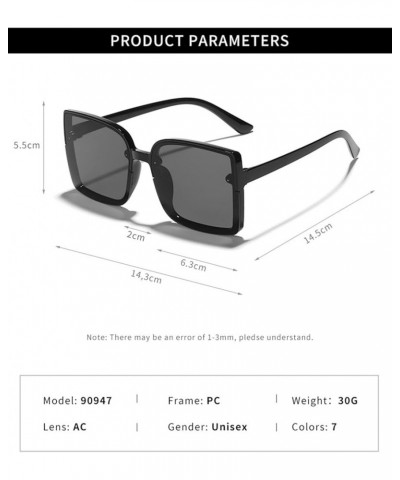 Square Personality Large Frame UV400 Men And Women Sunglasses Outdoor Holiday Trendy UV400 Sunglasses Gift C $11.69 Designer