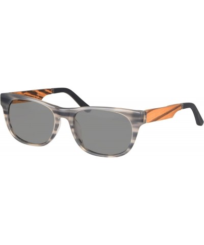 UV400 Polarized Sunglasses Men Acetate Wood Frame Fishing Glasses for Driving Hiking ZF109 Grey grey lens $17.81 Wayfarer