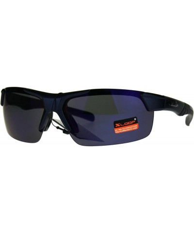 Xloop Sunglasses Mens Wrap Half Rim Sports Fashion Light Weight UV 400 Blue $8.29 Sport