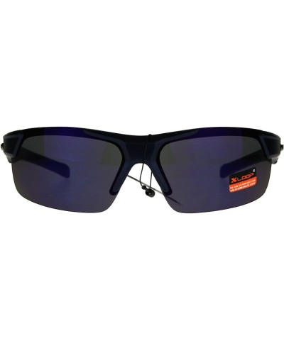 Xloop Sunglasses Mens Wrap Half Rim Sports Fashion Light Weight UV 400 Blue $8.29 Sport