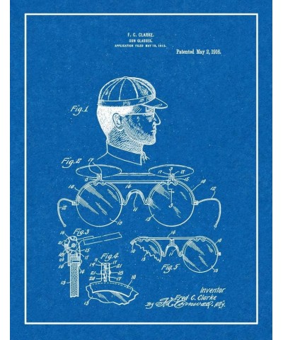 Sunglasses Patent Print Blueprint with Border (8.5" x 11") M15538 20" x 24" Blueprint $11.31 Rectangular