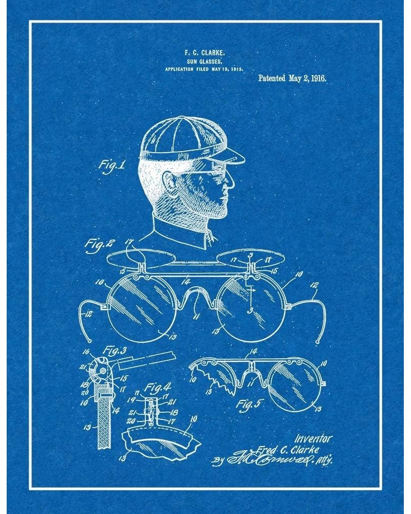 Sunglasses Patent Print Blueprint with Border (8.5" x 11") M15538 20" x 24" Blueprint $11.31 Rectangular