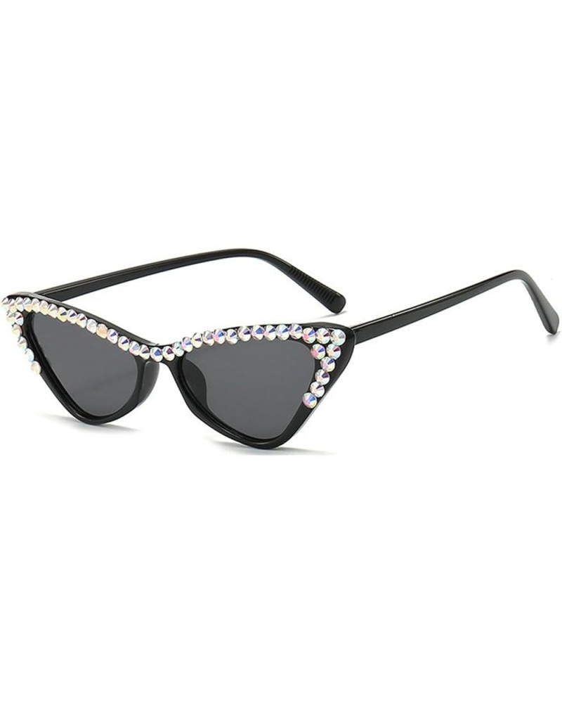 Diamond Cat Eye Sunglasses Women Retro bling Rhinestone Sun Glasses Crystal Sparkling Triangle Luxury Jeweled Eyewea Black $9...