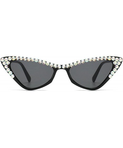 Diamond Cat Eye Sunglasses Women Retro bling Rhinestone Sun Glasses Crystal Sparkling Triangle Luxury Jeweled Eyewea Black $9...