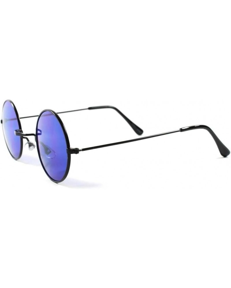 Lens Classic Vintage Retro 70s Mens Womens Hippie Lennon Round Sun Glasses Black / Blue $13.24 Round