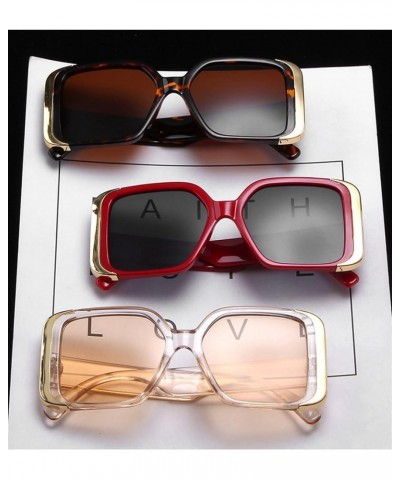 Square Frame Large Frame Outdoor Holiday Driving Sunglasses For Men And Women F $14.71 Designer