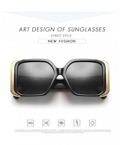 Square Frame Large Frame Outdoor Holiday Driving Sunglasses For Men And Women F $14.71 Designer