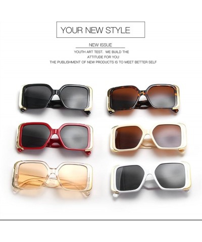 Square Frame Large Frame Outdoor Holiday Driving Sunglasses For Men And Women F $14.71 Designer