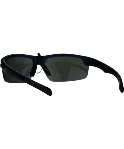 Xloop Sunglasses Mens Wrap Half Rim Sports Fashion Light Weight UV 400 Blue $8.29 Sport