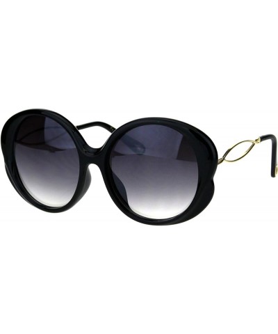 Womens Designer Style Sunglasses Cute Round Shape Shades UV 400 Black (Smoke) $10.05 Round