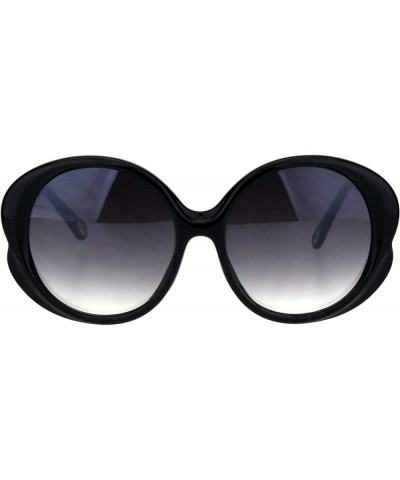 Womens Designer Style Sunglasses Cute Round Shape Shades UV 400 Black (Smoke) $10.05 Round