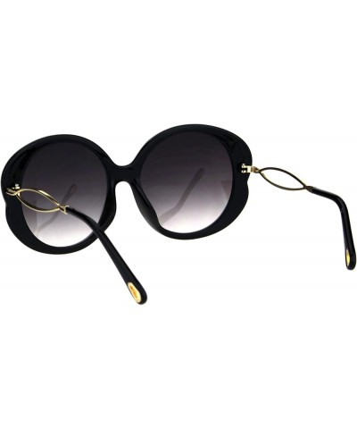 Womens Designer Style Sunglasses Cute Round Shape Shades UV 400 Black (Smoke) $10.05 Round