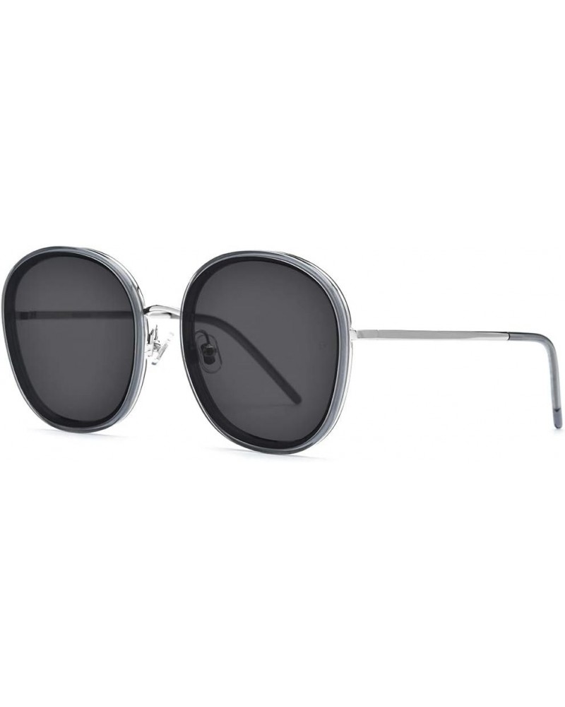 Cateye Sunglasses for Women,Oversized Alloy Frame Nylon Lens gm 5019 9135 Silver Clear Frame Gray Lens $8.64 Oversized