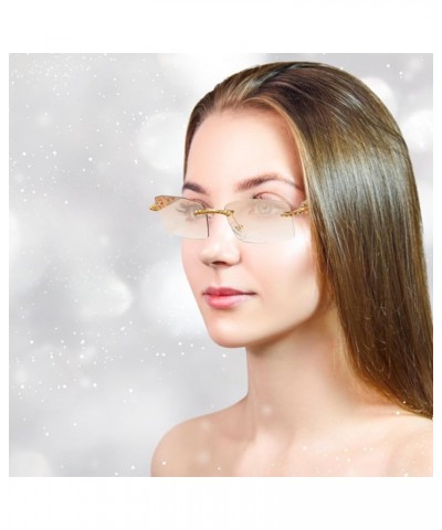 Rimless Sunglasses for Women/Men Black/Black $13.75 Rimless