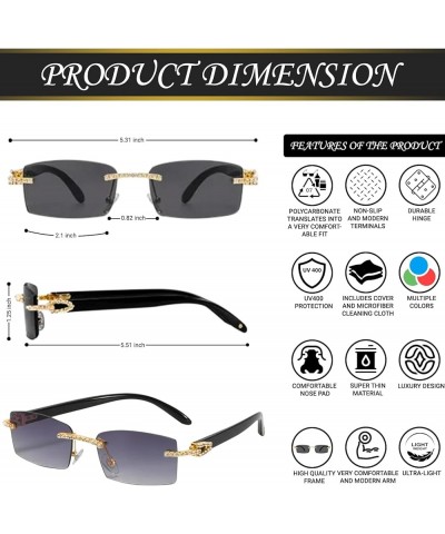 Rimless Sunglasses for Women/Men Black/Black $13.75 Rimless