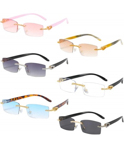 Rimless Sunglasses for Women/Men Black/Black $13.75 Rimless