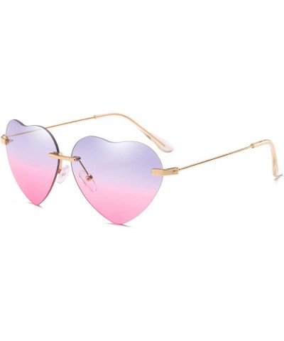 Globalwells Lovely heart style Sunglasses for Women, classic Mirrored Lenses Metal Frame Sunglasses UV400 Grey Pink $9.76 Des...