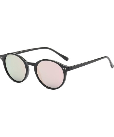 Classic Polarized Round Sunglasses for Women Men Vintage Style Lightweight Circle Frame Sun Glasses Black/Mirror Pink $7.79 R...