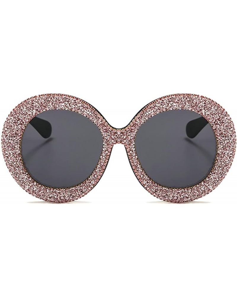 Oversized Round Sunglasses Women Diamond Rhinestone Sunglasses Men Luxury Glasses Eyeglasses Black Pink $14.57 Round