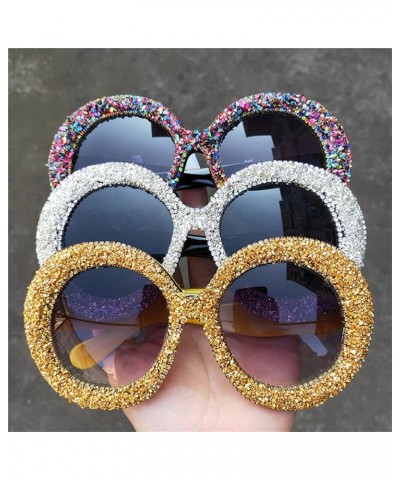 Oversized Round Sunglasses Women Diamond Rhinestone Sunglasses Men Luxury Glasses Eyeglasses Black Pink $14.57 Round