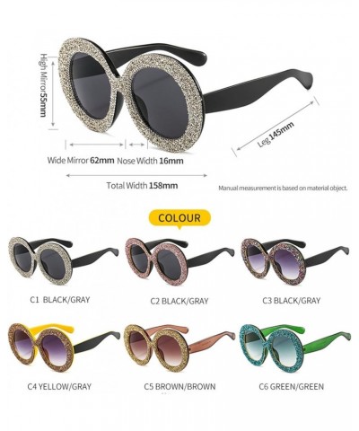 Oversized Round Sunglasses Women Diamond Rhinestone Sunglasses Men Luxury Glasses Eyeglasses Black Pink $14.57 Round