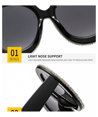 Oversized Round Sunglasses Women Diamond Rhinestone Sunglasses Men Luxury Glasses Eyeglasses Black Pink $14.57 Round