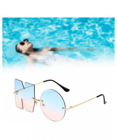 Trendy Frameless Sunglasses in Blue and Pink $7.27 Rimless