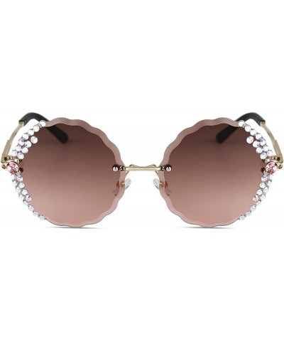 Fashion Cute Bling Rhinestone Sunglasses Women Anti-UV Round Sunglasses Large Frame Crystal Diamonds Sunshade Glasses Gray&br...