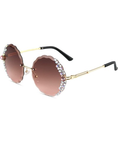 Fashion Cute Bling Rhinestone Sunglasses Women Anti-UV Round Sunglasses Large Frame Crystal Diamonds Sunshade Glasses Gray&br...