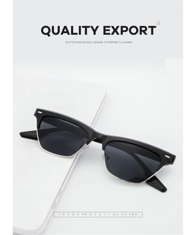 Metal Small Frame Men and Women Triangle Cat Eye Fashion Decorative Sunglasses (Color : G, Size : 1) 1 D $15.03 Designer