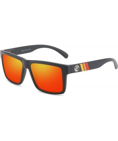 Sport Polarized Sunglasses for Men Women Outdoor Riding Square Windproof Eyewear Sun Glasses F805 C4 Black/Red $10.44 Sport